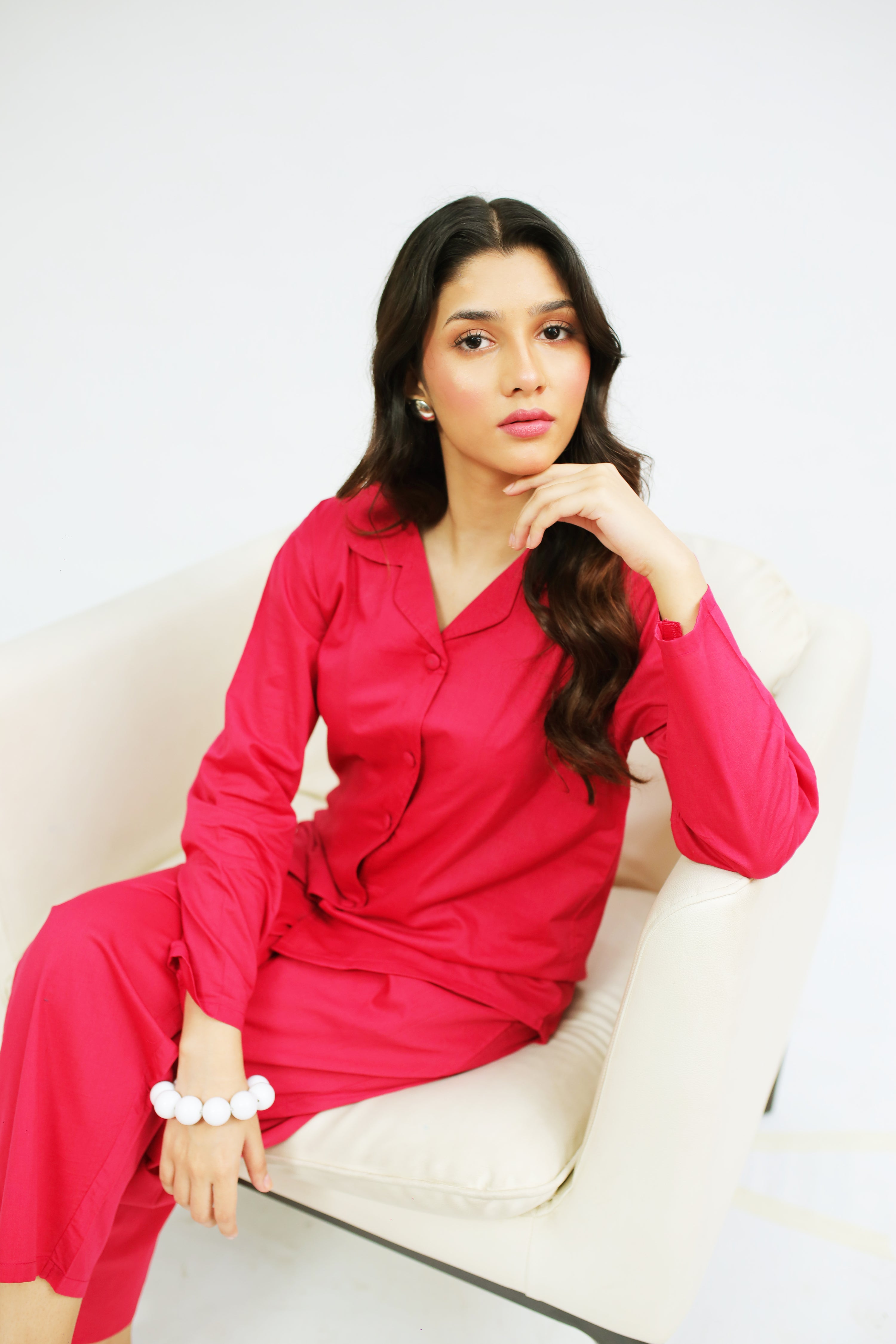 Solid Lawn PJ Set – Fuchsia